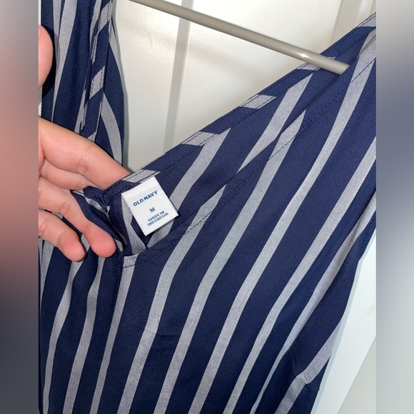 Medium Blue and White Striped Old Navy Tank Top - Picture 3 of 5